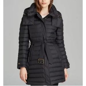 Burberry Brit Colebrook Down Puffer Coat Black Womens L